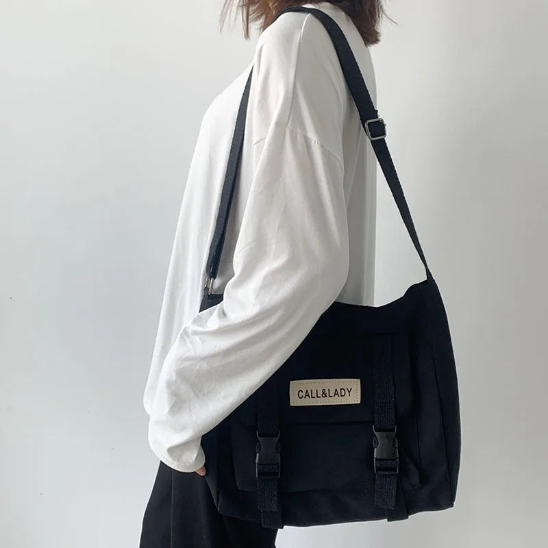 Japanese Nylon Messenger Bag Waterproof Canvas Crossbody Satchels