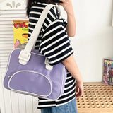 Japanese Style Retro Contrast Girl Student Shoulder Bag