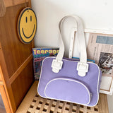 Japanese Style Retro Contrast Girl Student Shoulder Bag