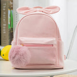 Plush Bowknot Kids Backpack Solid Girls Mini Schoolbag