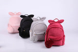 Plush Bowknot Kids Backpack Solid Girls Mini Schoolbag