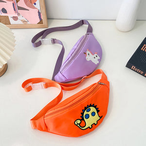 Kids Girls Casual Unicorn/Dinosaur Chest Bag Zipper Waist Bag