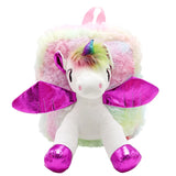 Girls Unicorn Fur Backpack Soft Plush Shoulder Bag