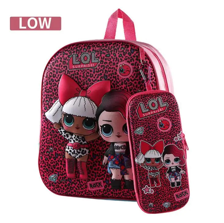 Kindergarten Backpack For Girls Cartoon LOL Doll Children's Schoolbag