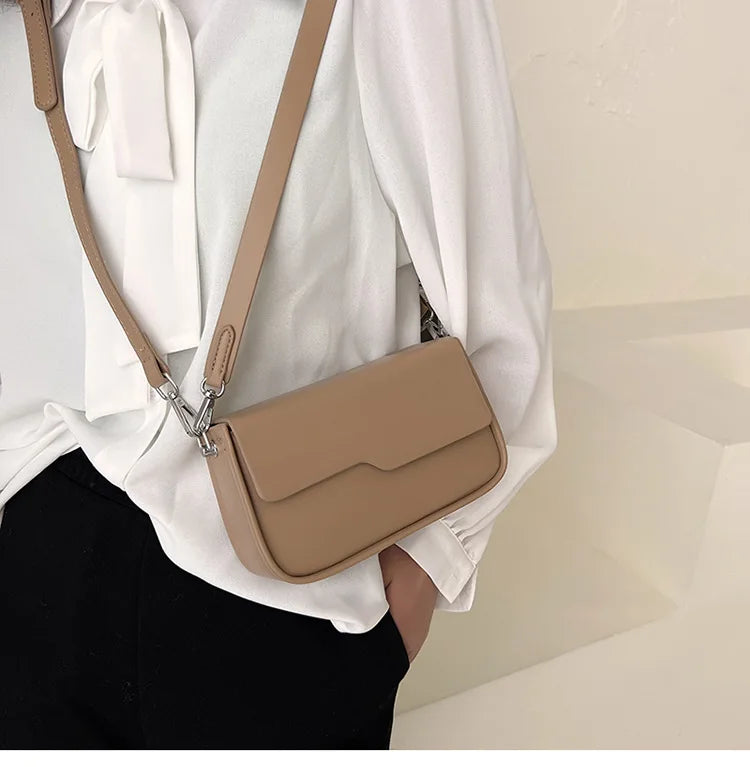 Korea Mini PU Leather Bags For Women Solid Shoulder Messenger