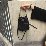 Retro Single Shoulder Canvas Bag Drawstring Closure Women's Bag