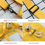 Bear Canvas Bag Large Capacity Women's Shoulder Bag Leisure Students' Make up Sc