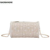 Cross Knitted Small Round Bag Female Lace Girl Shoulder Bag