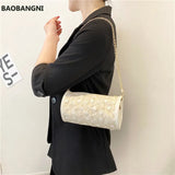 Cross Knitted Small Round Bag Female Lace Girl Shoulder Bag