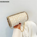 Cross Knitted Small Round Bag Female Lace Girl Shoulder Bag