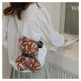 Cute Bear Chain Shoulder Bag