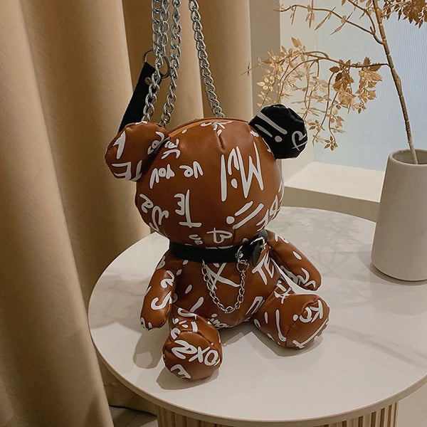 Cute Bear Chain Shoulder Bag