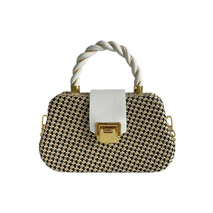 Retro Texture Ins Woven Fried Dough Twist Hand Held Messenger Chain Box Bag