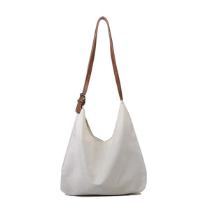 Adjustable Strap Canvas Women Handbag with Hasp