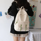 Japan Style Canvas Backpack for Girls, Middle School Student Book Bag