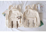 Japan Style Canvas Backpack for Girls, Middle School Student Book Bag