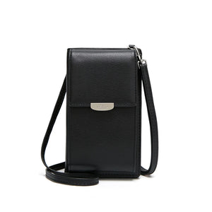 Cell Phone Pocket PU Large Capacity Wallet Crossbody Bag For Women