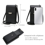 Cell Phone Pocket PU Large Capacity Wallet Crossbody Bag For Women
