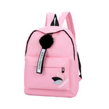 Nylon Printing Solid Backpack Girl School Bags Teen College Wind Women SchoolBag