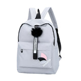 Nylon Printing Solid Backpack Girl School Bags Teen College Wind Women SchoolBag