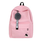 Pink Nylon Printing Solid Backpack School Bags for Teenage Girls