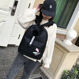 Nylon Printing Solid Backpack Girl School Bags Teen College Wind Women SchoolBag