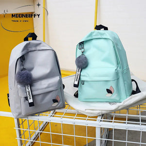 Nylon Printing Solid backpack girl school bags for teenage College wind Women Sc