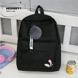 Nylon Printing Solid backpack girl school bags for teenage College wind Women Sc