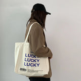 Retro Ins Letter Canvas Bag Men's and Women's Shoulder Bag