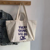 Retro Ins Letter Canvas Shoulder Bag