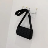 Women Shoulder Crossbody Bag Checkered Cotton Handbag