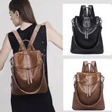 Women's Wild Travel Leather Backpack - Leisure Bag