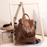 Women's Wild Travel Leather Backpack - Leisure Bag