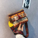 Ethnic Style Tassel Bucket Shoulder Bag