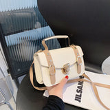 Shoulder Bags Women PU Leather Small Square Bag Casual Flap Crossbody