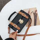 Shoulder Bags Women PU Leather Small Square Bag Casual Flap Crossbody