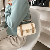 Shoulder Bags Women PU Leather Small Square Bag Casual Flap Crossbody