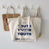 Large Capacity Letter Printed Women's Canvas Bag