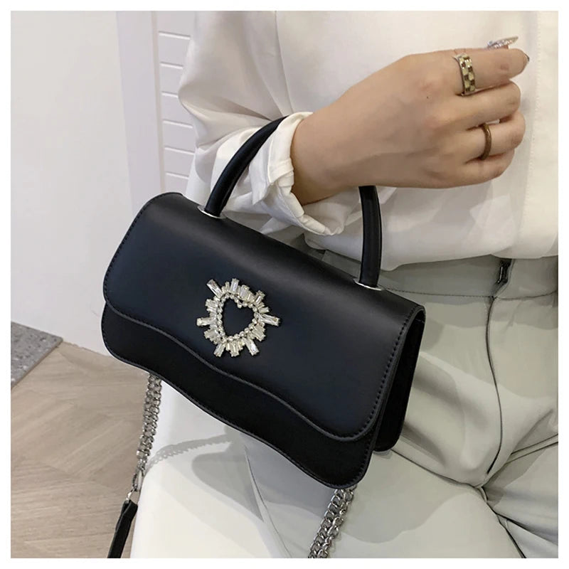 Solid Portable One Shoulder Cross Body Small Square Bag Women