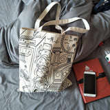 College Style Canvas Bag Large Student School Shopping Bag
