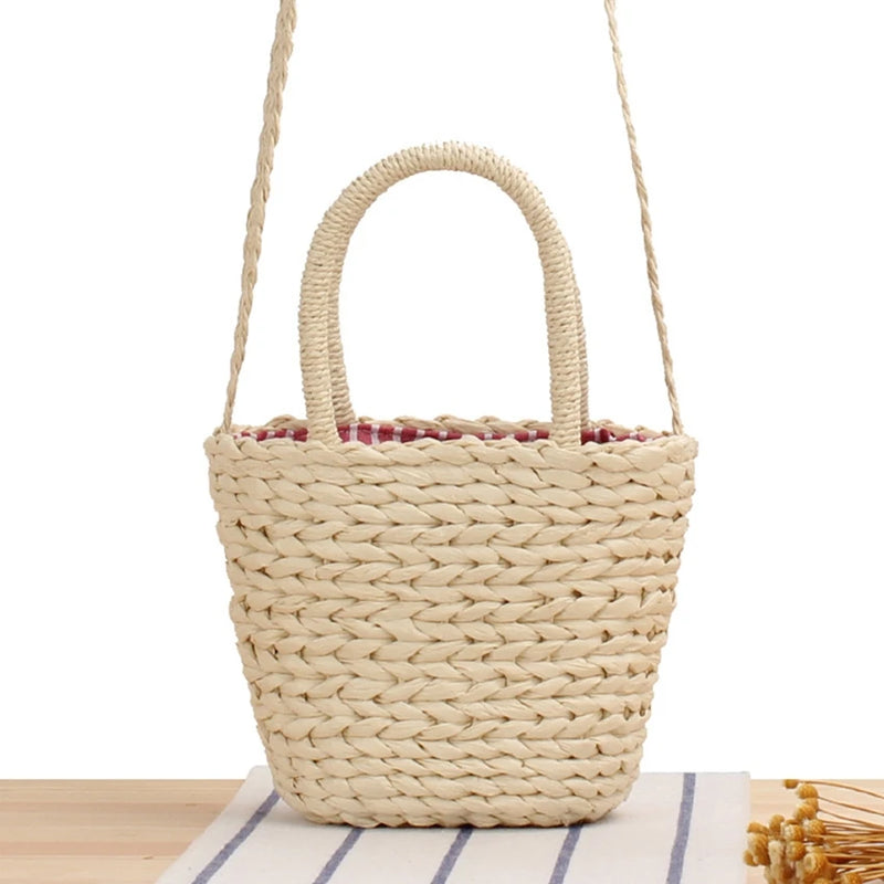 Straw Bag Seaside Holiday Beach Bag Small Fresh Shoulder Woven Bag