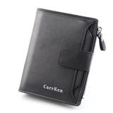Casual Men's Wallet Oil Wax Leather Multi-function Card Photo Clip
