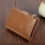 Casual Men's Wallet Oil Wax Leather Multi-function Card Photo Clip