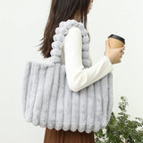 Casual Retro Underarm Bag Large Capacity Handbag Fur Shoulder Bag