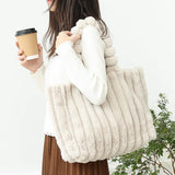 Casual Retro Underarm Bag Large Capacity Handbag Fur Shoulder Bag