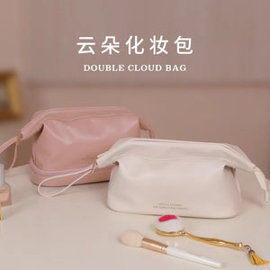 Double-Layer Portable Cosmetic Bag Large Capacity Portable Travel Storage Bag