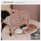 Double-Layer Portable Cosmetic Bag Large Capacity Portable Travel Storage Bag