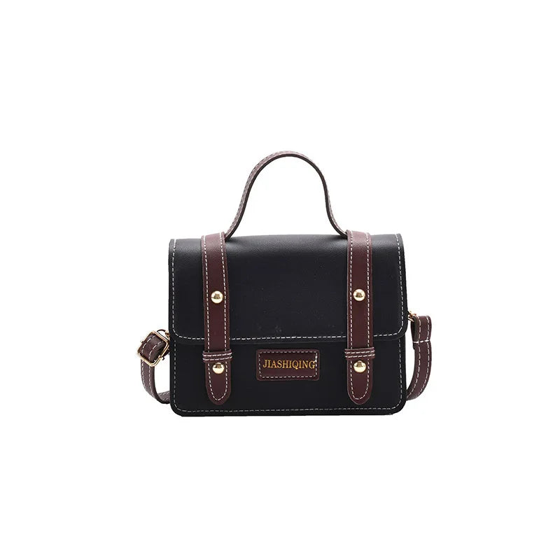 Women's Leather Shoulder Bag - Personalized Portable Square Bag
