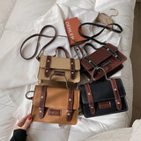 Women's Leather Shoulder Bag - Personalized Portable Square Bag