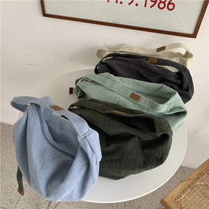 Large Canvas Dumpling Bag Women's Crossbody Messenger Bag